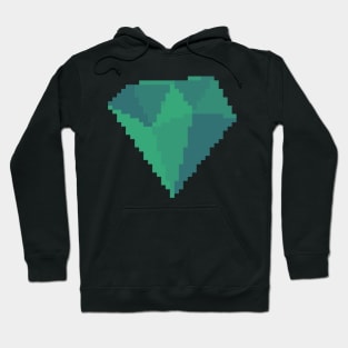 Emerald Gem Pixel Art Hoodie